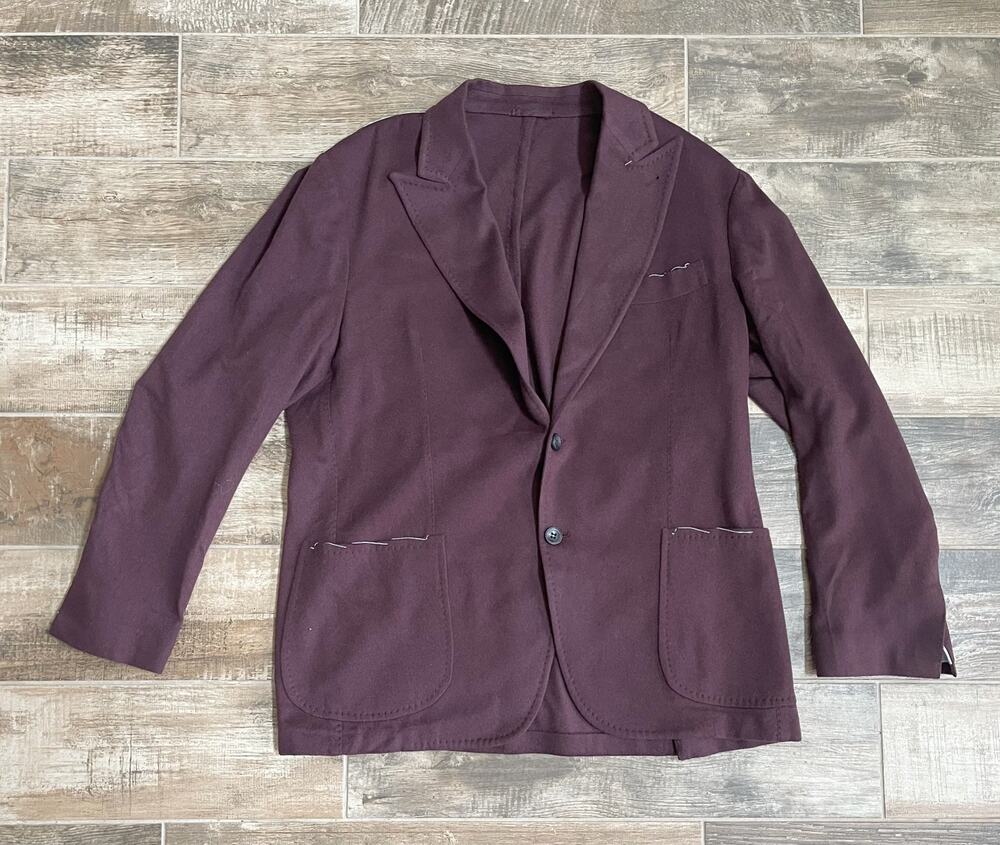 $4995 NWT Kiton Sartorio Napoli Cashmere Blazer Burgundy Sport Coat Italy 56/46R